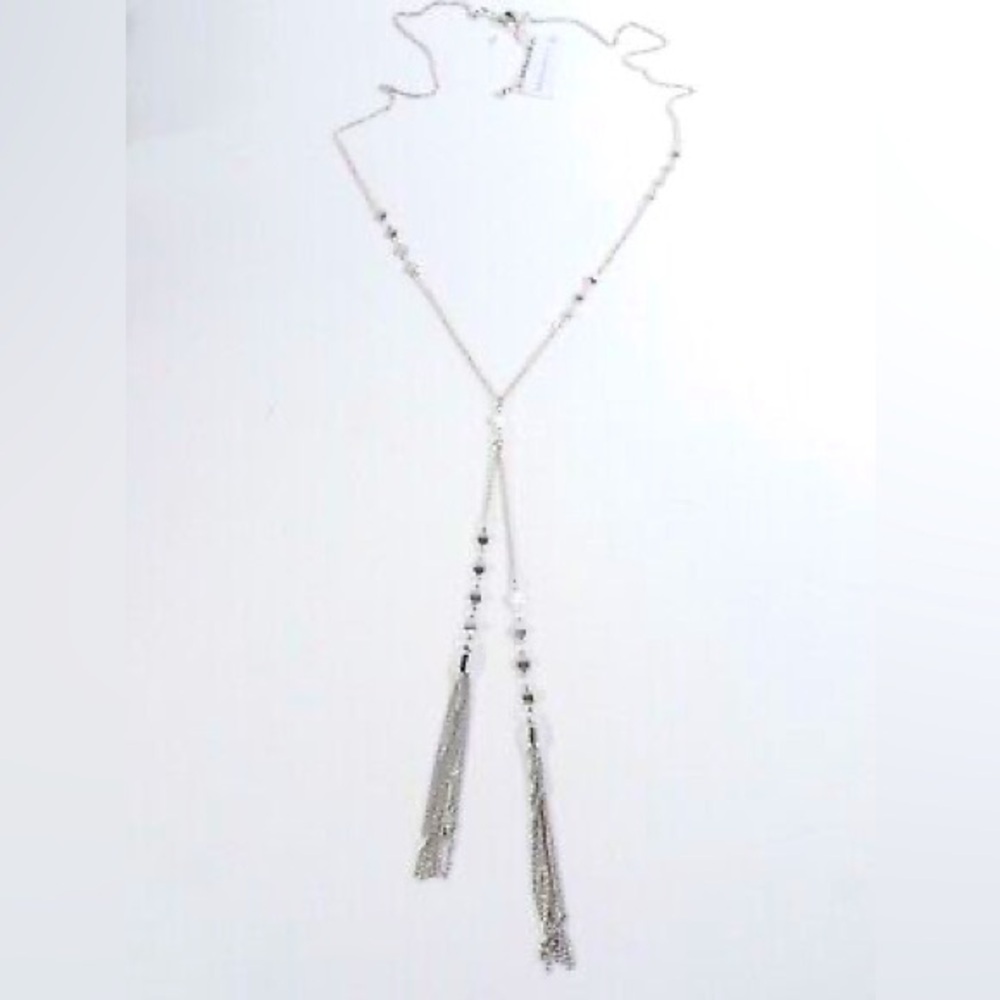Necklace- silver, long excellent used condition